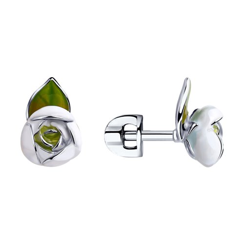 Серьги из серебра с эмалью