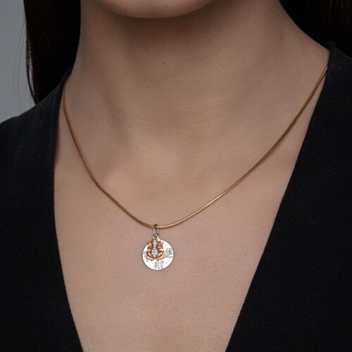 Подвеска из золочёного серебра с фианитами - фото 3