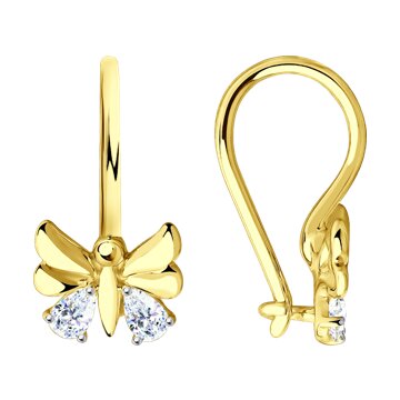 Серьги SOKOLOV из желтого золота с фианитами 7000₽