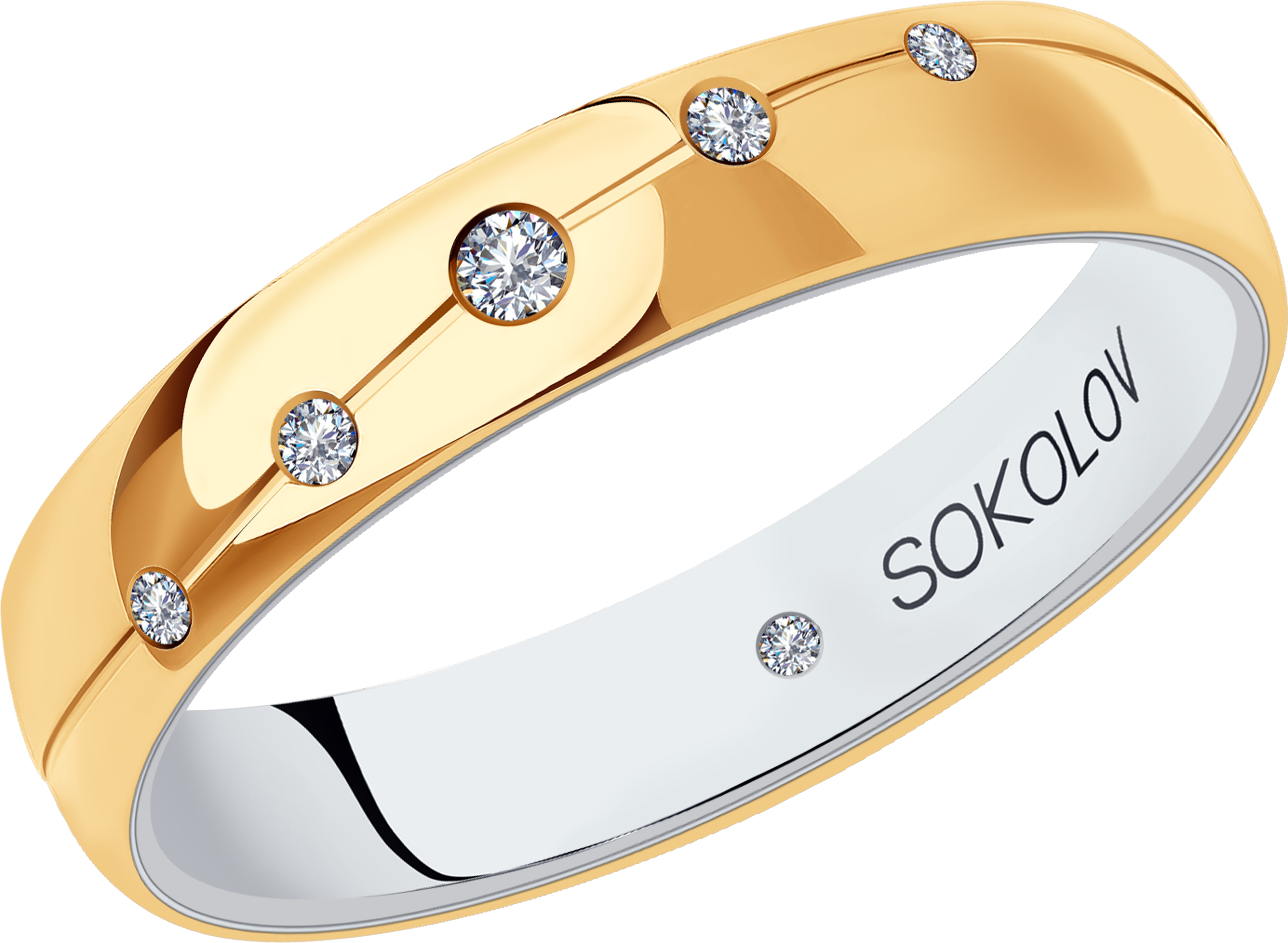 Кольцо SOKOLOV Diamonds из комбинированного золота с бриллиантами