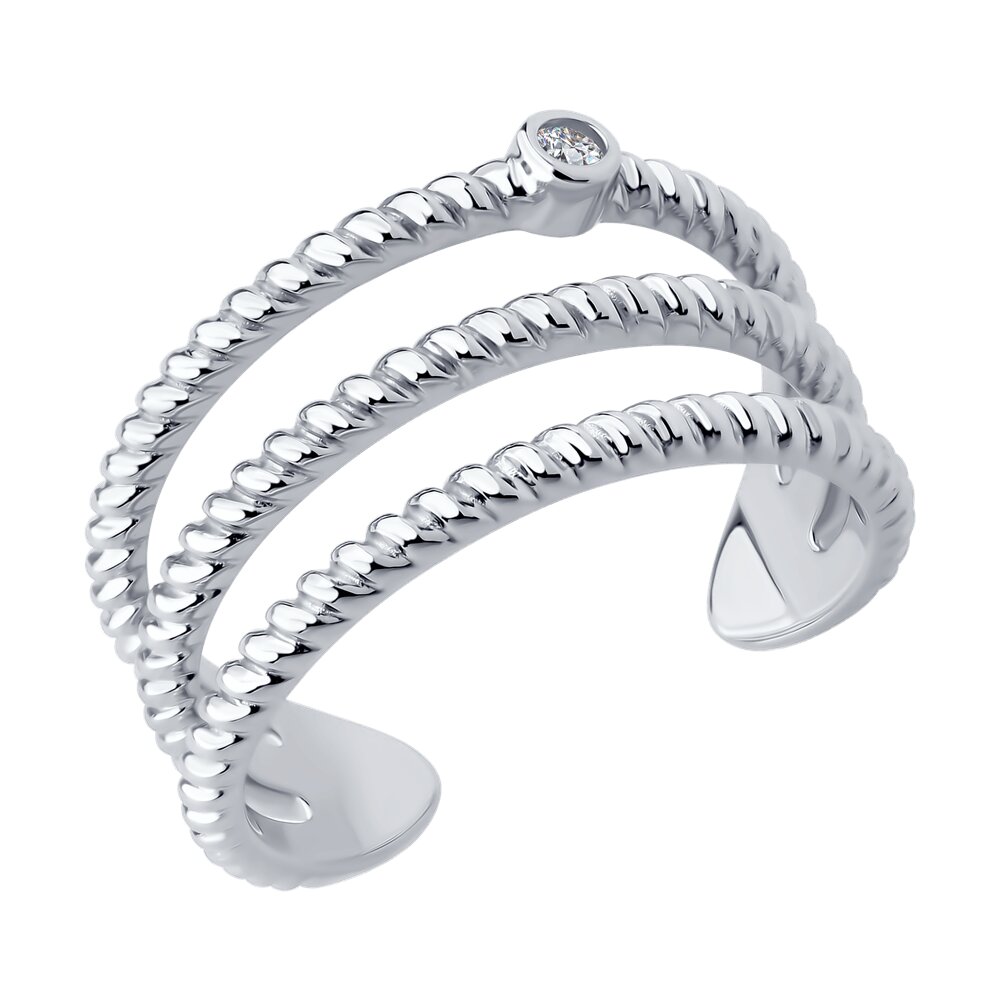 Кольцо SOKOLOV из серебра с фианитом