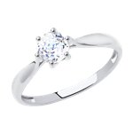 Кольцо из белого золота со Swarovski Zirconia