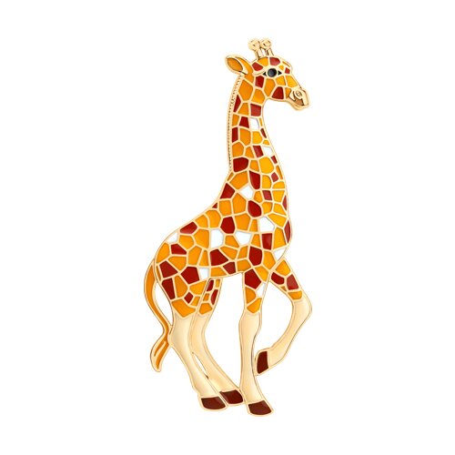 Брошь из золочёного серебра с эмалью - фото 1