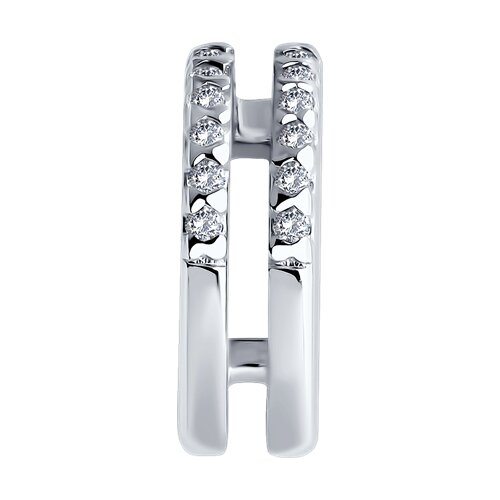 Серьга из серебра с фианитами - фото 2