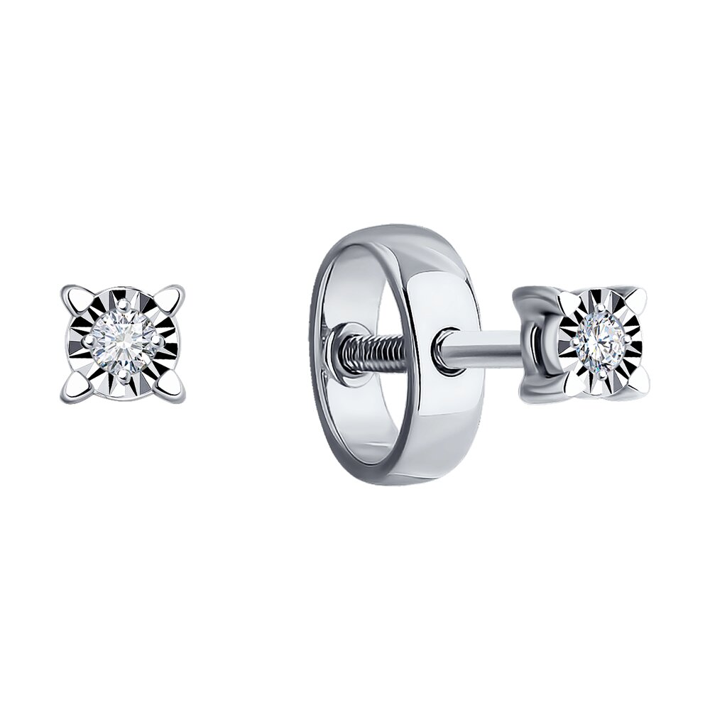 Серьги SOKOLOV из белого золота с бриллиантами