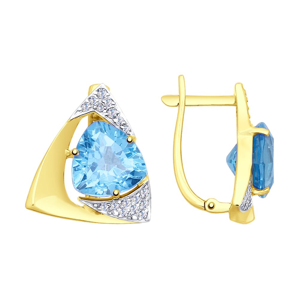 

Серьги SOKOLOV из желтого золота с топазами и фианитами