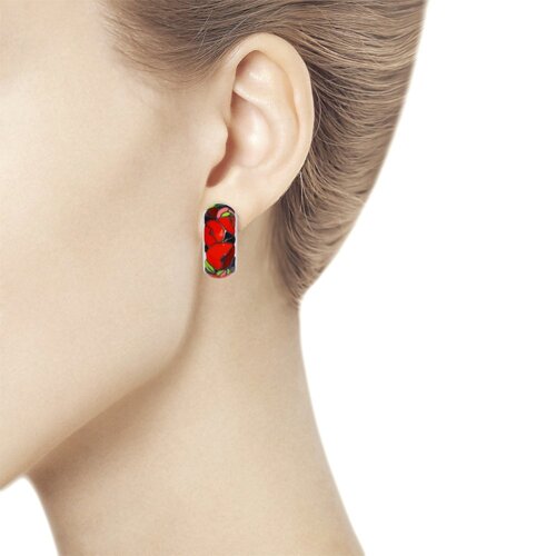 Серьги из серебра с эмалью