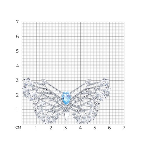 Брошь из серебра с фианитами - фото 5