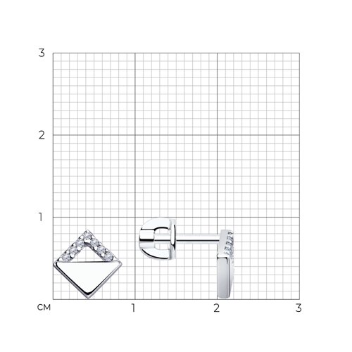 Серьги из серебра с фианитами - фото 2