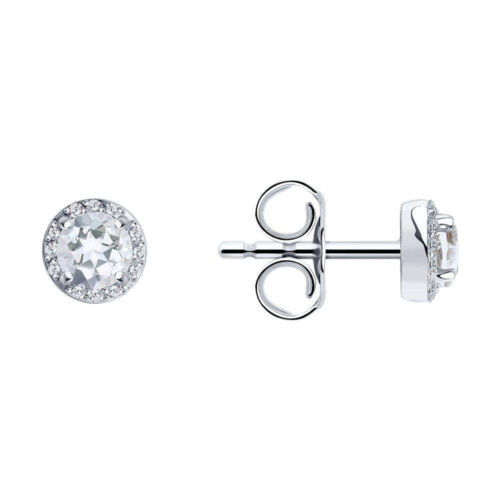 

Серьги SOKOLOV Diamonds из белого золота с бриллиантами и топазами