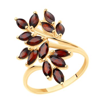Кольцо SOKOLOV из золота с гранатами 21200₽