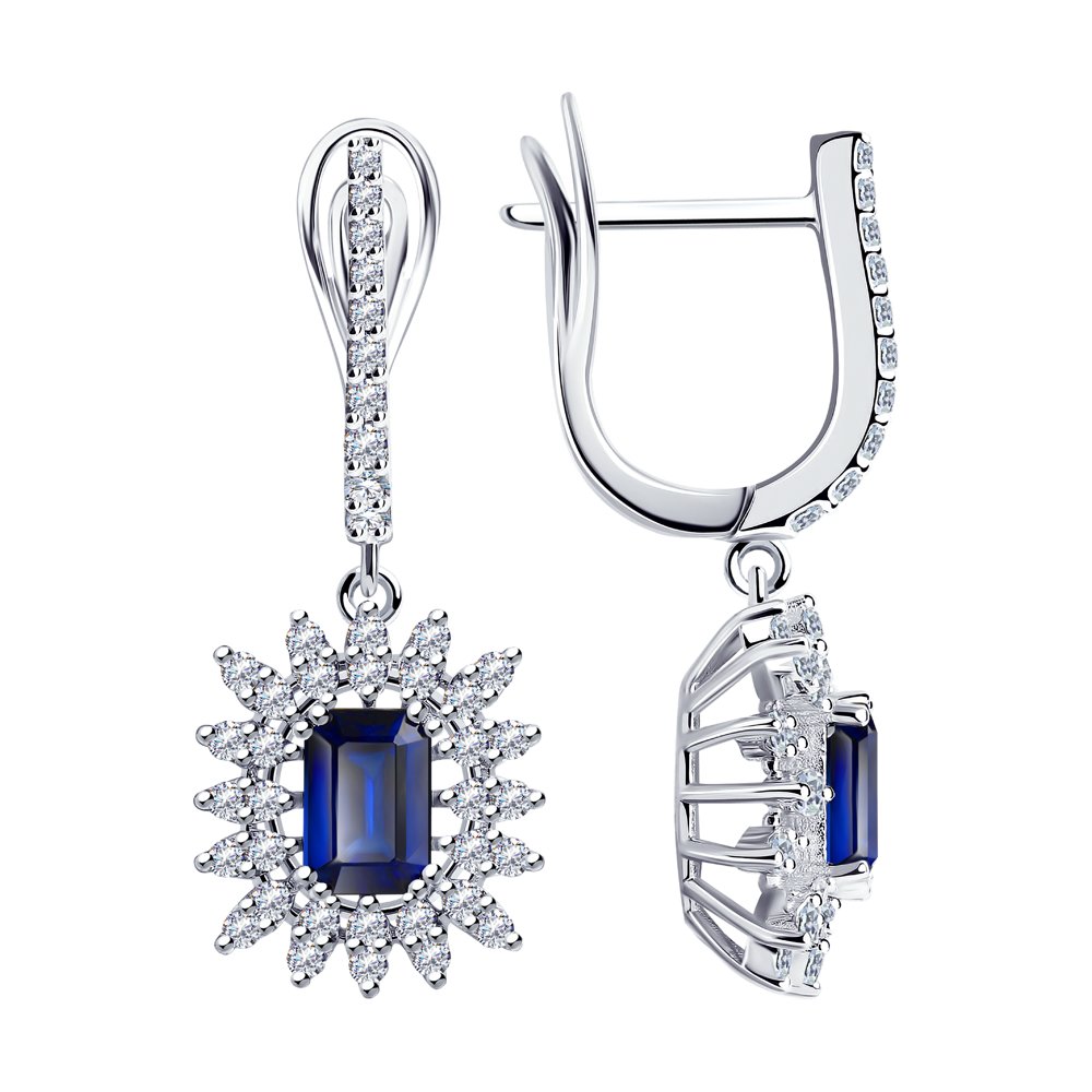 

Серьги SOKOLOV Diamonds из белого золота с бриллиантами и сапфирами