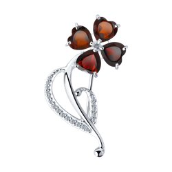 Брошь SOKOLOV из серебра с гранатами и фианитами 3600₽
