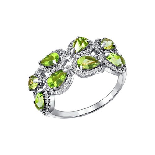 

Кольцо SOKOLOV из серебра с фианитами и хризолитами