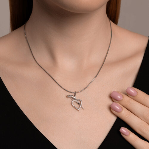 Подвеска из серебра с фианитами - фото 3