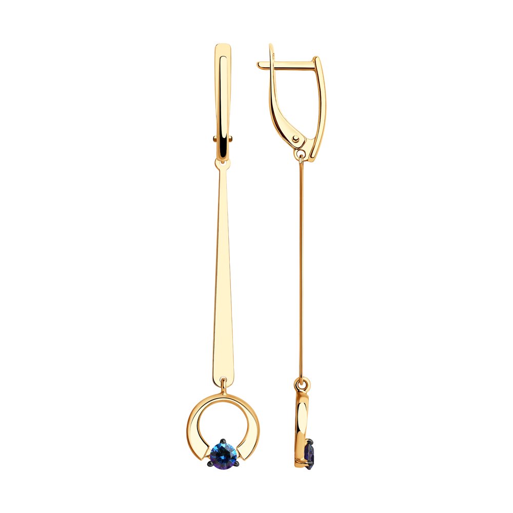 

Серьги SOKOLOV из золота с синими Swarovski Zirconia