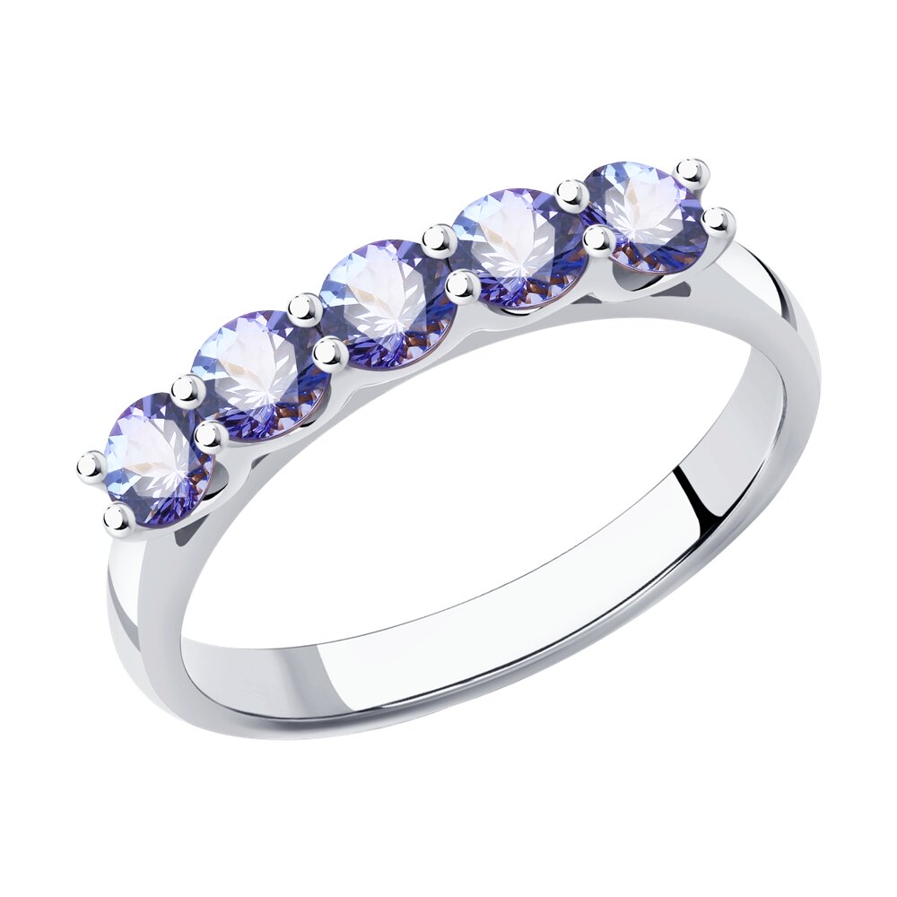 Кольцо SOKOLOV Diamonds из белого золота с танзанитами