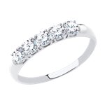 Кольцо из белого золота со Swarovski Zirconia