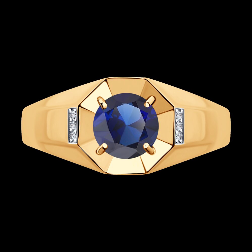 Кольцо SOKOLOV из золота с корундом и фианитами, фото 4