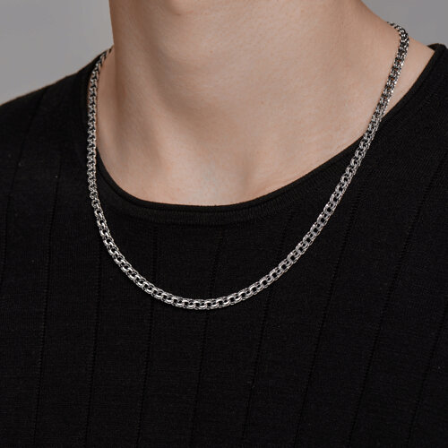 Цепь из чернёного серебра с алмазной гранью - фото 3