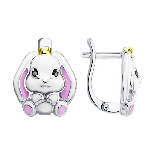 Серьги из серебра с эмалью