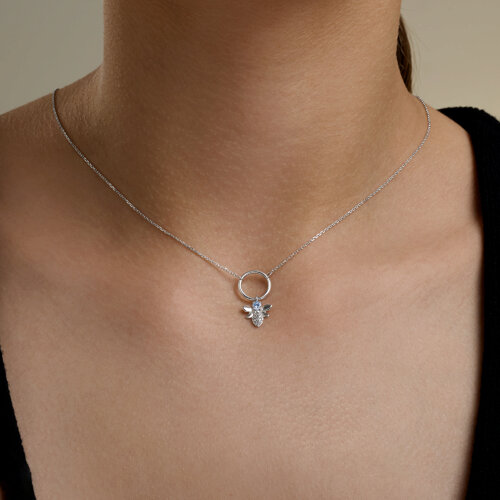 Колье из серебра с фианитами - фото 2