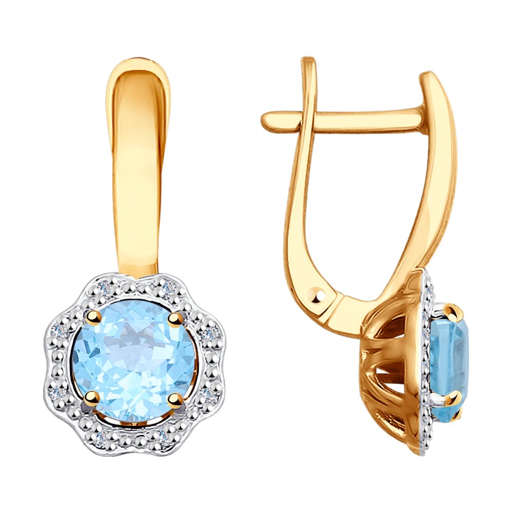 

Серьги SOKOLOV из золота с бриллиантами и топазами