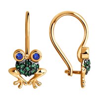 Серьги из золота с фианитами