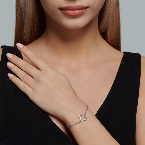 Браслет из серебра с фианитами - фото 3