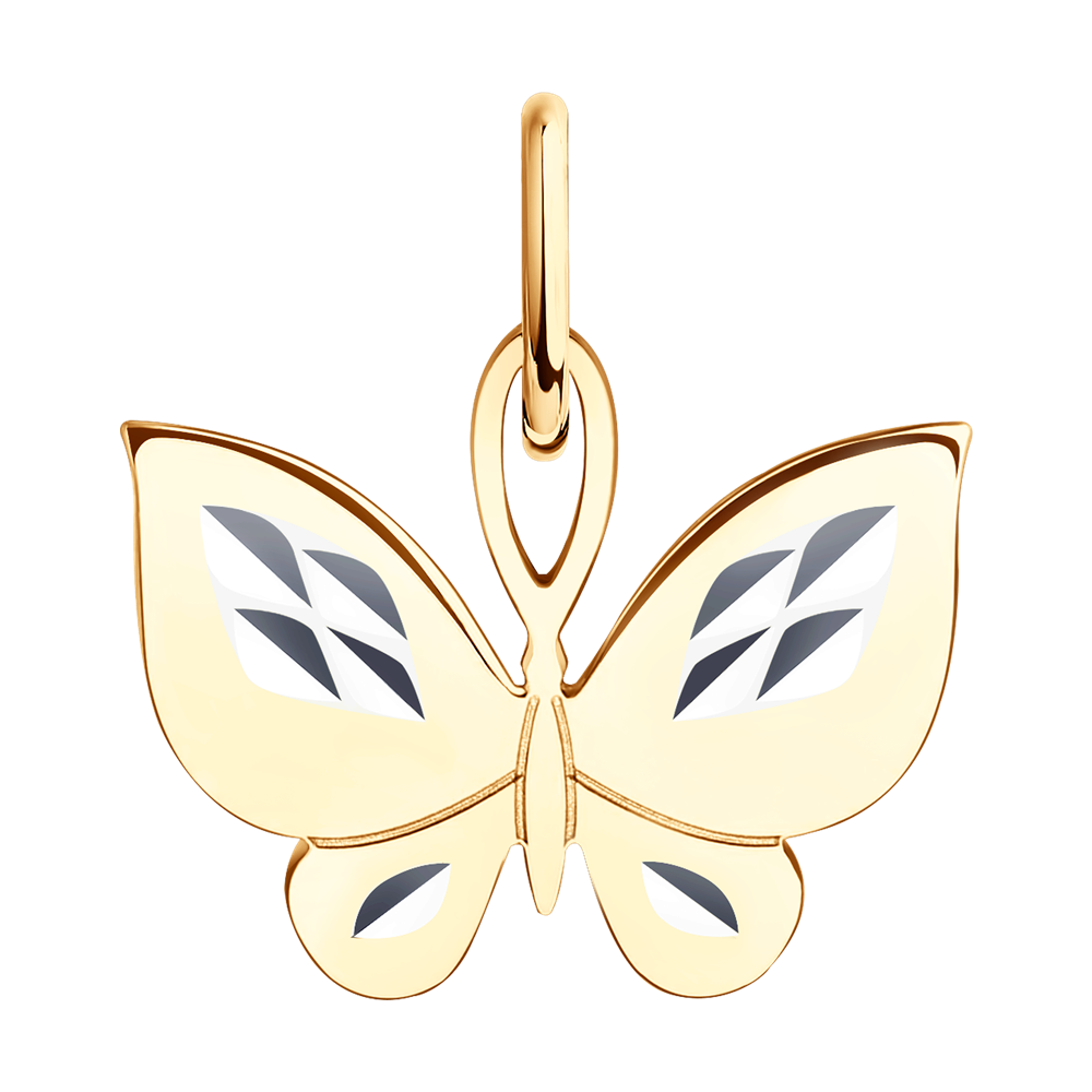 фото Подвеска бабочка sokolov из золота с алмазной гранью