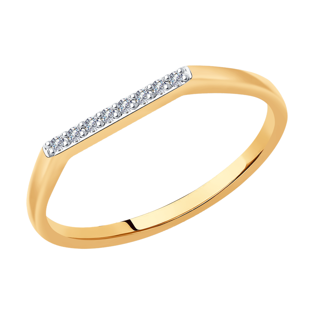 Кольцо SKLV из золота с искусственно выращенными бриллиантами