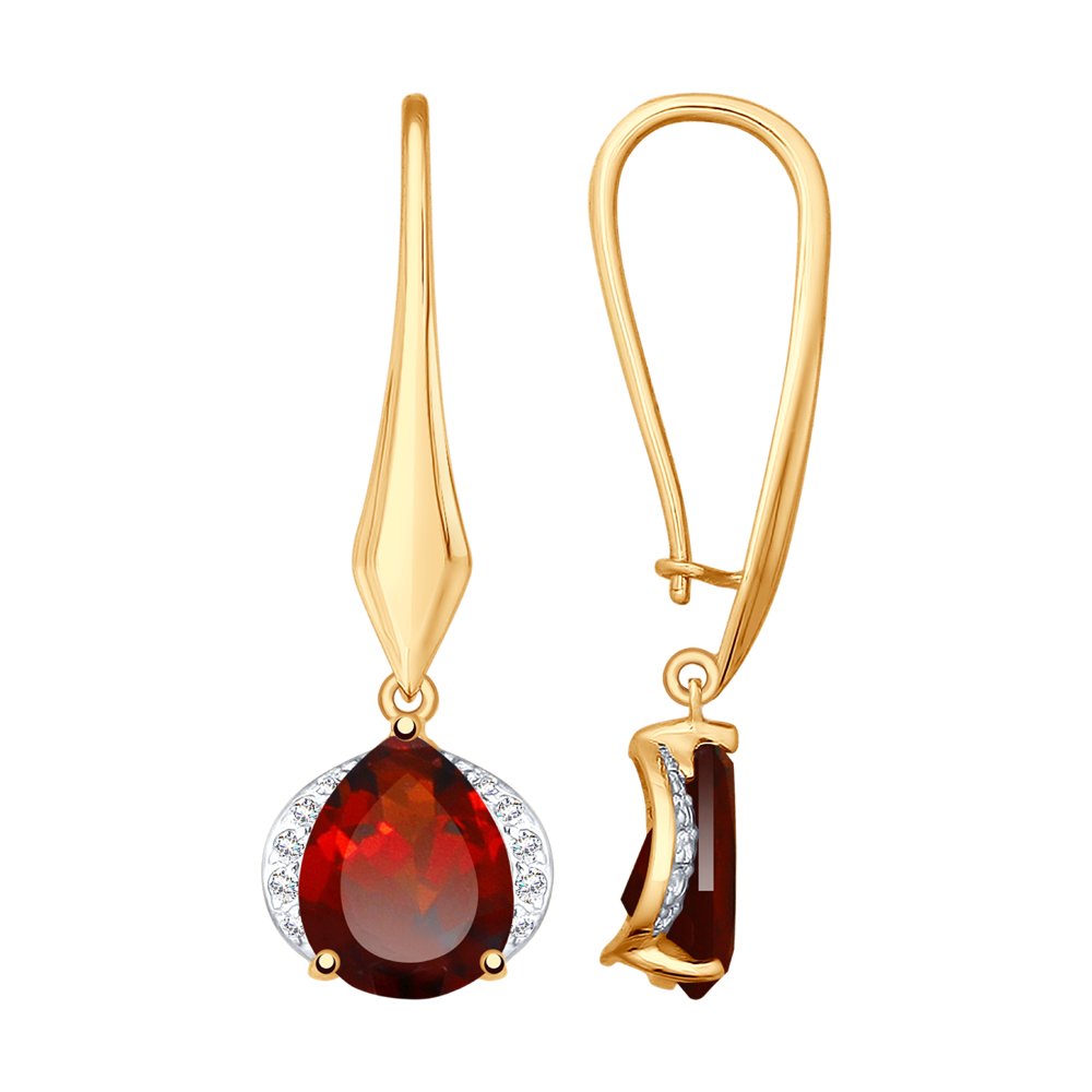 

Серьги SOKOLOV из золота с гранатами и фианитами