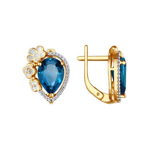 

Серьги SOKOLOV из золота с эмалью с топазами и фианитами