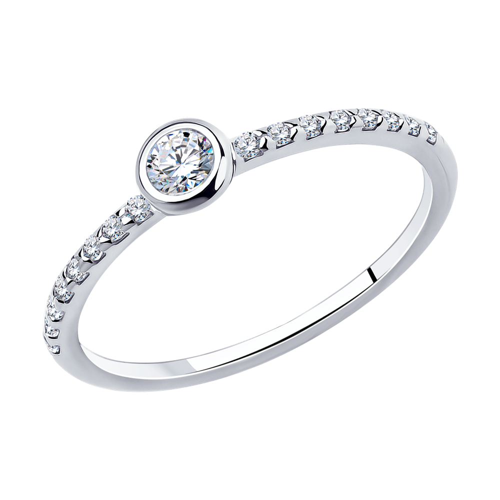 фото Помолвочное кольцо sokolov из серебра с фианитами