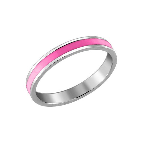 Серебряное кольцо с розовой эмалью SOKOLOV