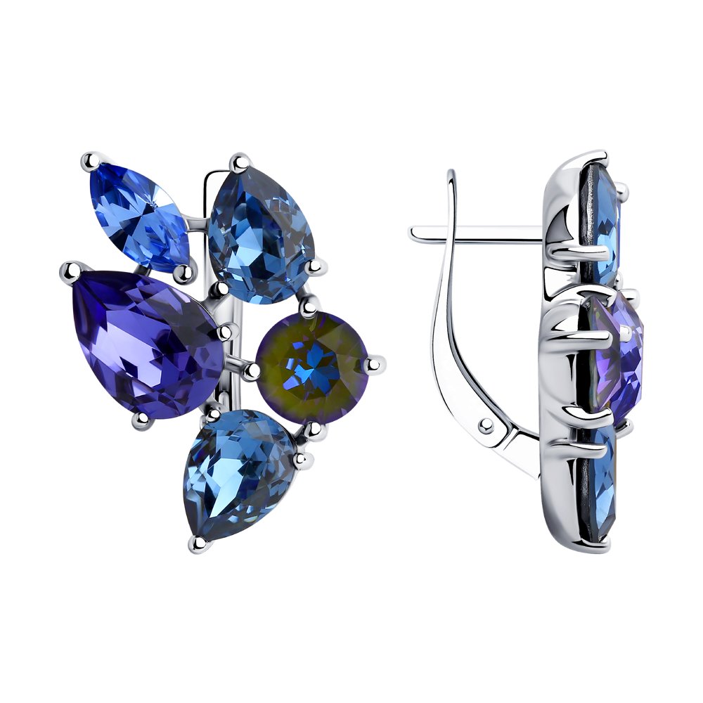 

Серьги SOKOLOV из серебра с голубыми и синими кристаллами Swarovski