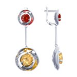 Серьги из серебра с фианитами