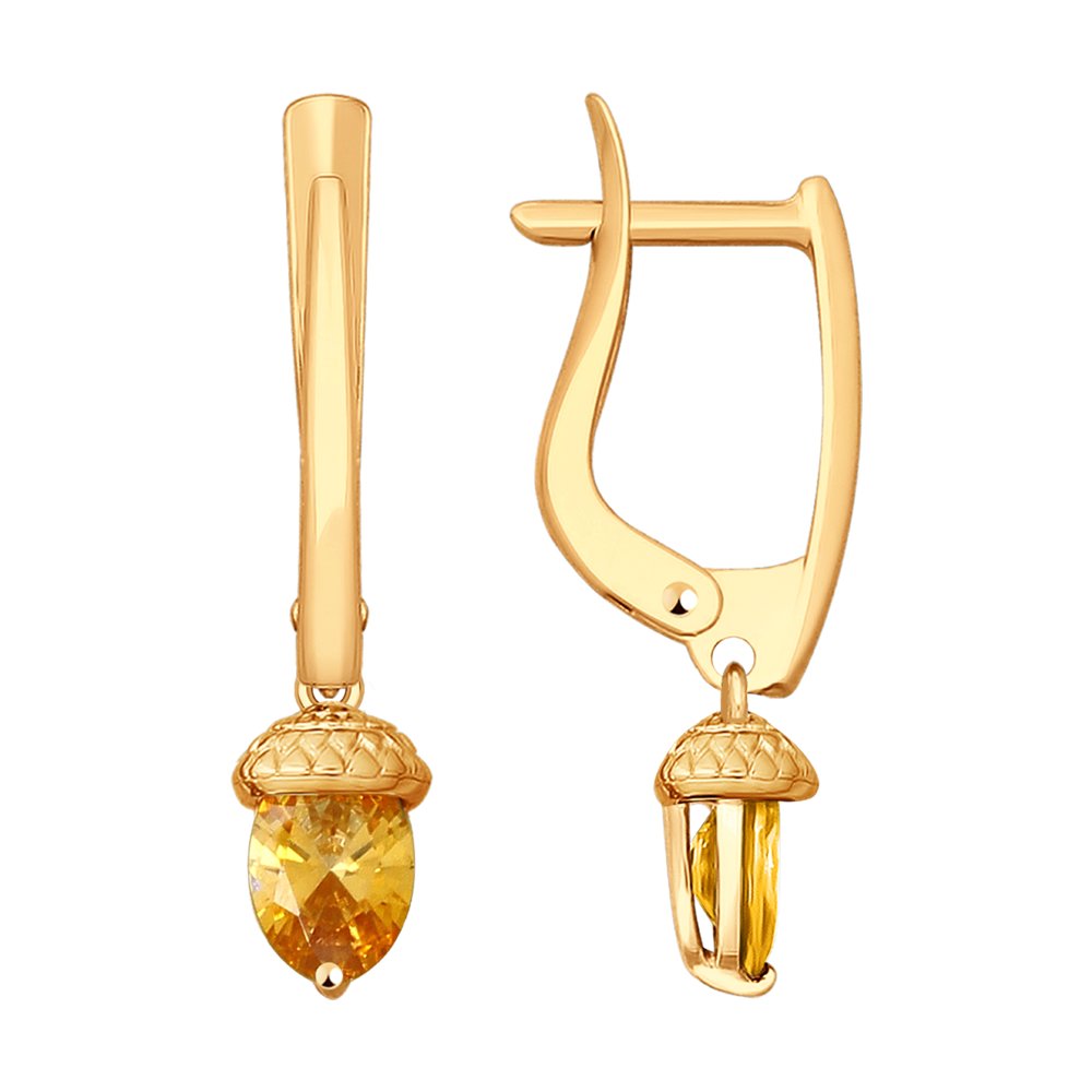 

Серьги SOKOLOV из золота с жёлтыми Swarovski Zirconia
