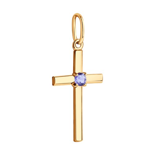 Подвеска из золочёного серебра с танзанитом - фото 2