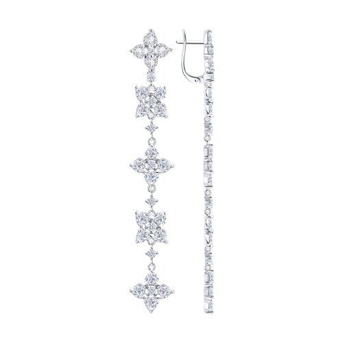 Серьги из серебра с фианитами SOKOLOV – купить в официальном интернет ...