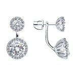 Серьги из серебра с фианитами