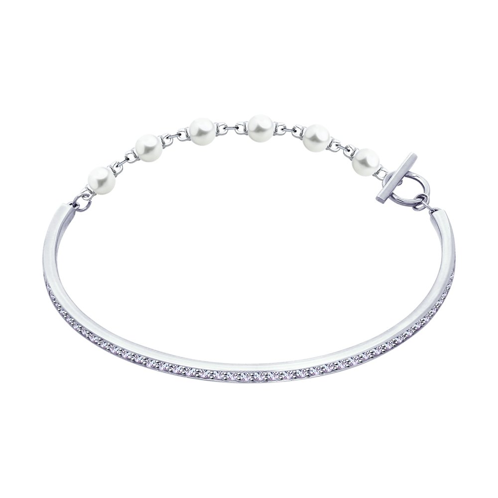 

Браслет SOKOLOV из серебра с жемчугом Swarovski и фианитами