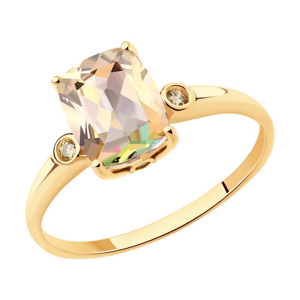 

Кольцо SOKOLOV из золота с топазами Swarovski и жёлтыми Swarovski Zirconia