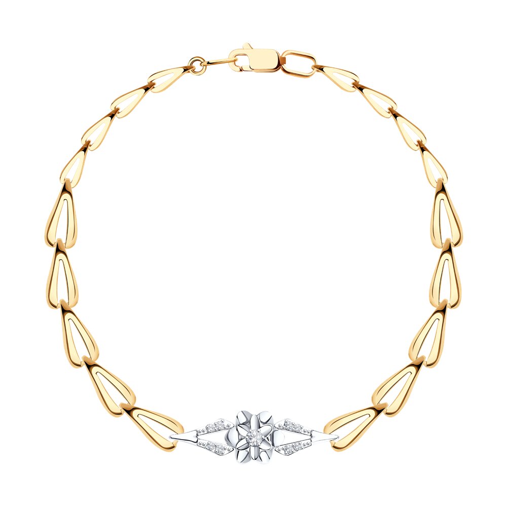 Браслет SOKOLOV из комбинированного золота с бриллиантами 81000₽