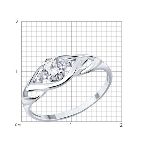 Кольцо из серебра с фианитами - фото 5