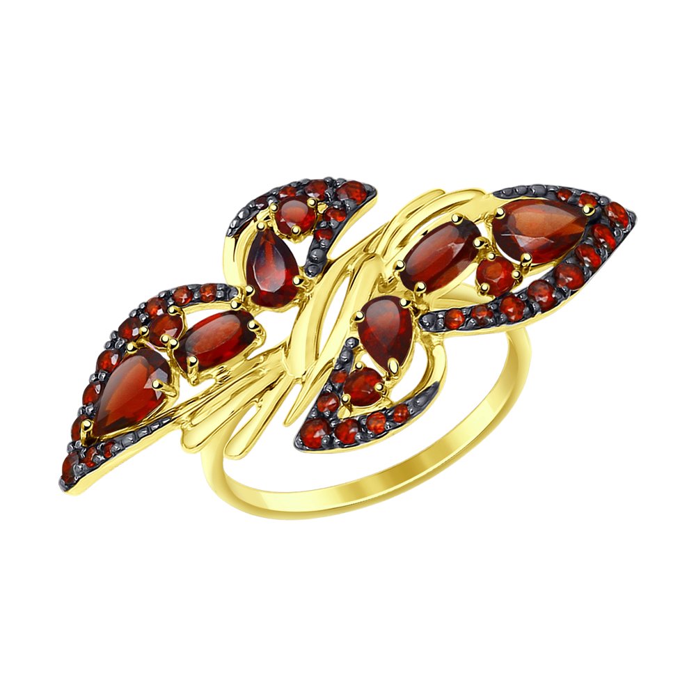 

Кольцо SOKOLOV из желтого золота с гранатами и фианитами