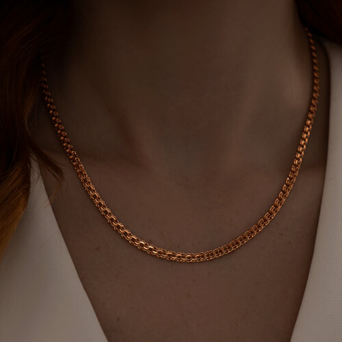 Позолоченная цепочка ручной вязки - фото 3