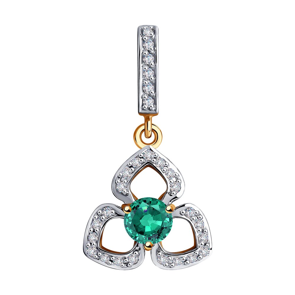 

Подвеска SOKOLOV Diamonds из золота с бриллиантами и изумрудом