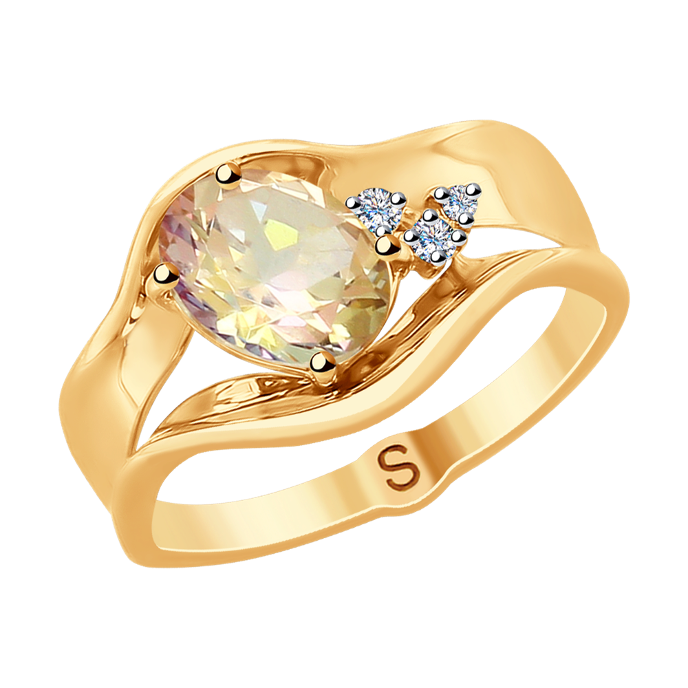 фото Кольцо sokolov diamonds из золота с бриллиантами и морганитом