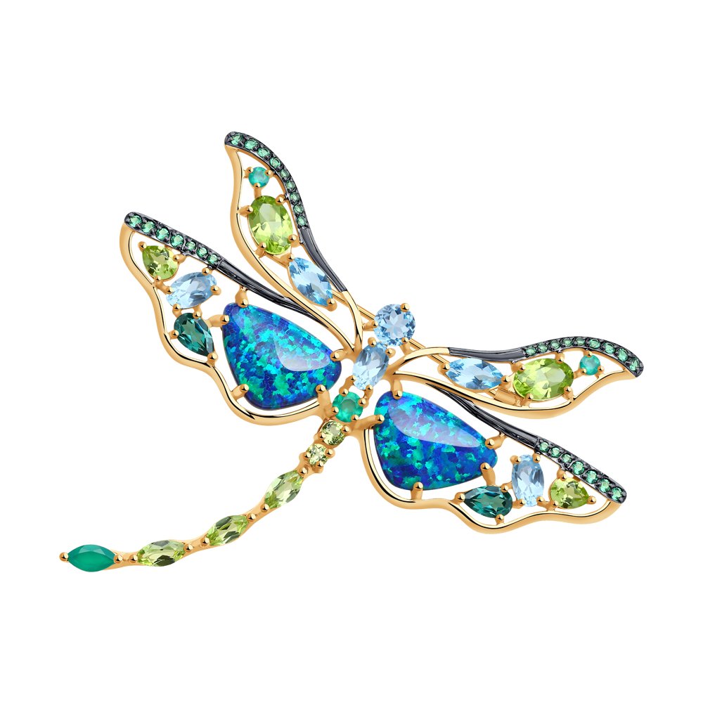 

Брошь SOKOLOV из золота с миксом камней